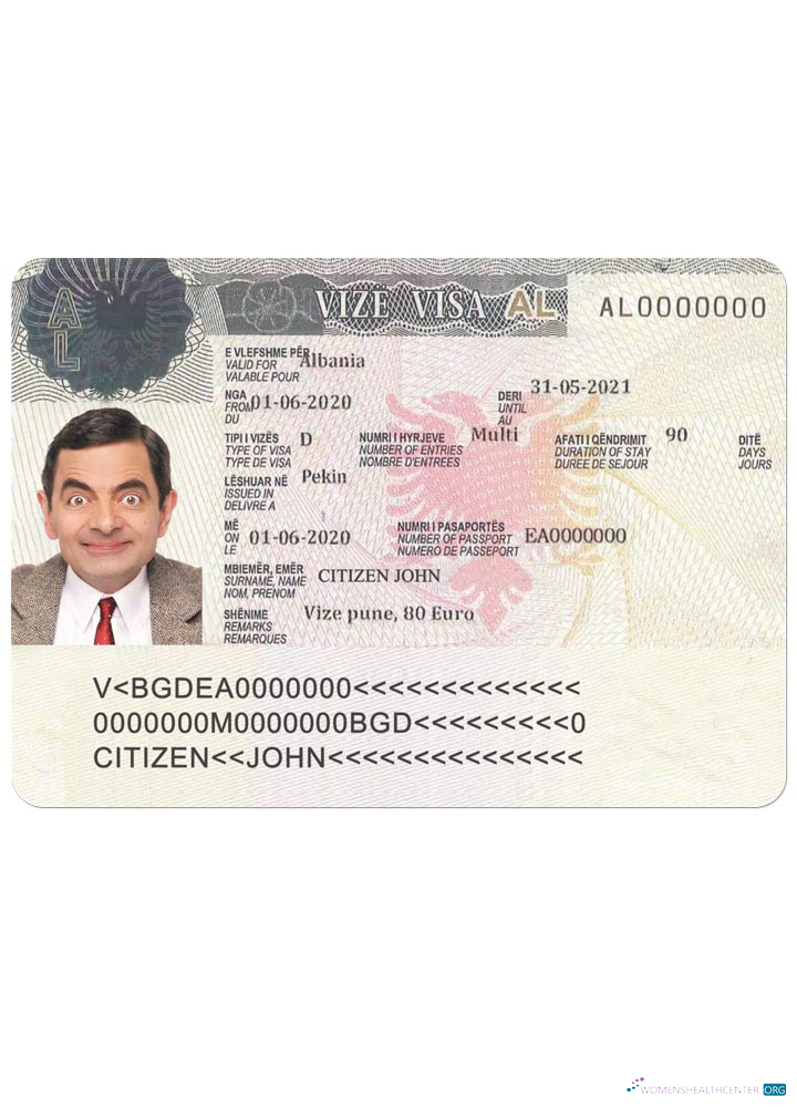 Download ALBANIA work visa Photoshop template
